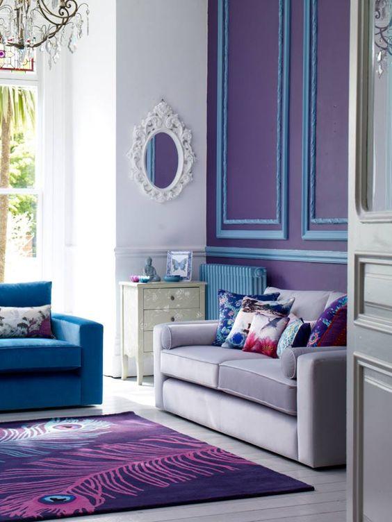 Inspiration salon jeux bleu et violet- Contrastes