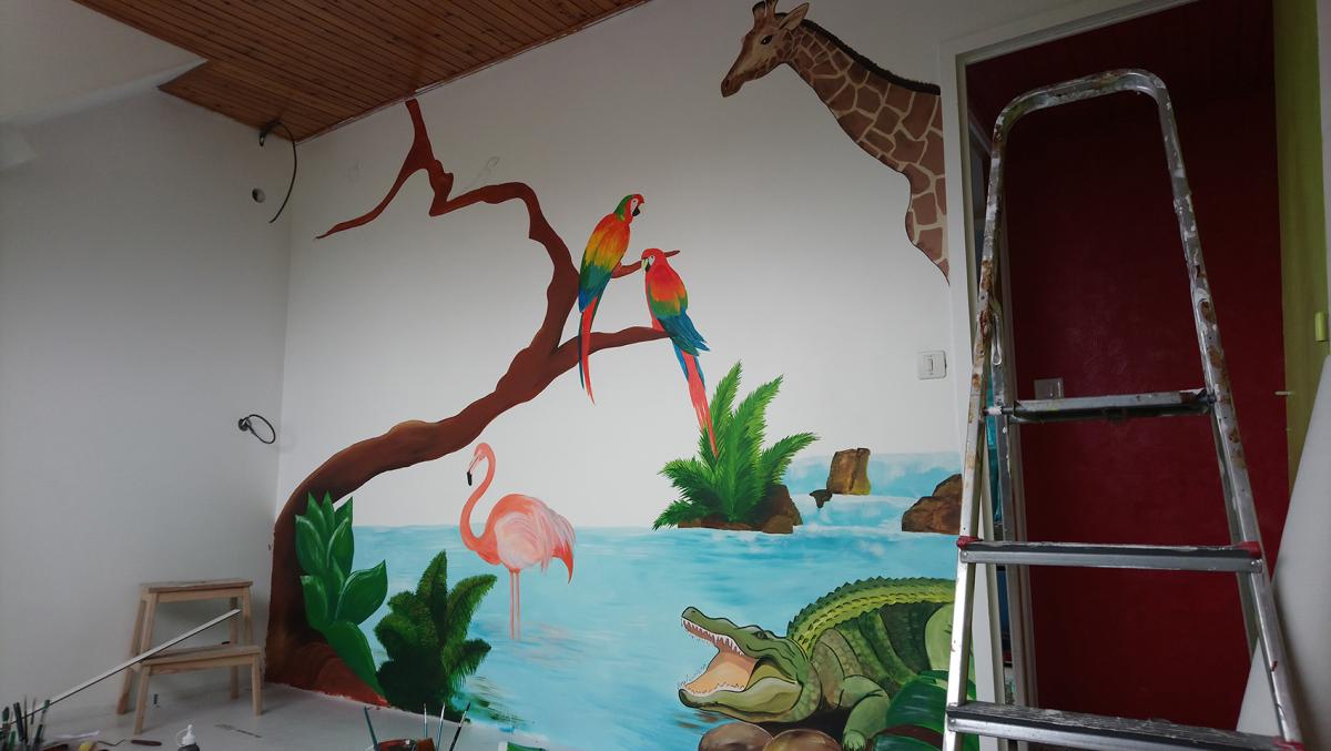 Mur général en cours de réalisation