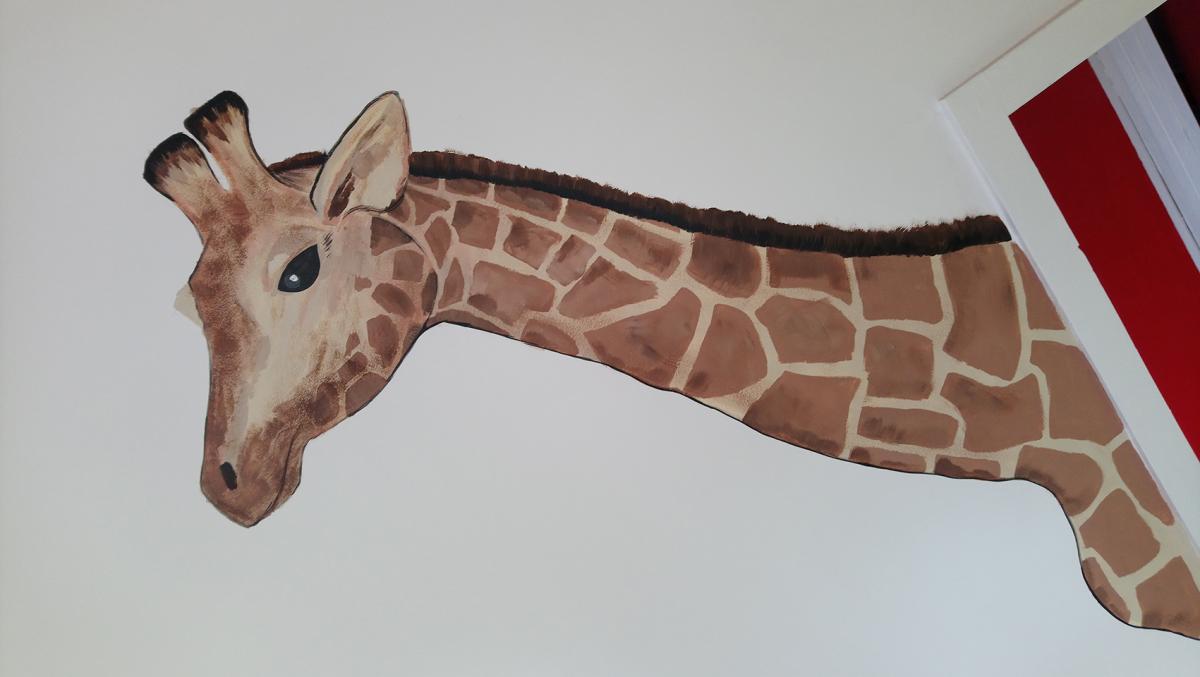 Zoom de détail sur la girafe
