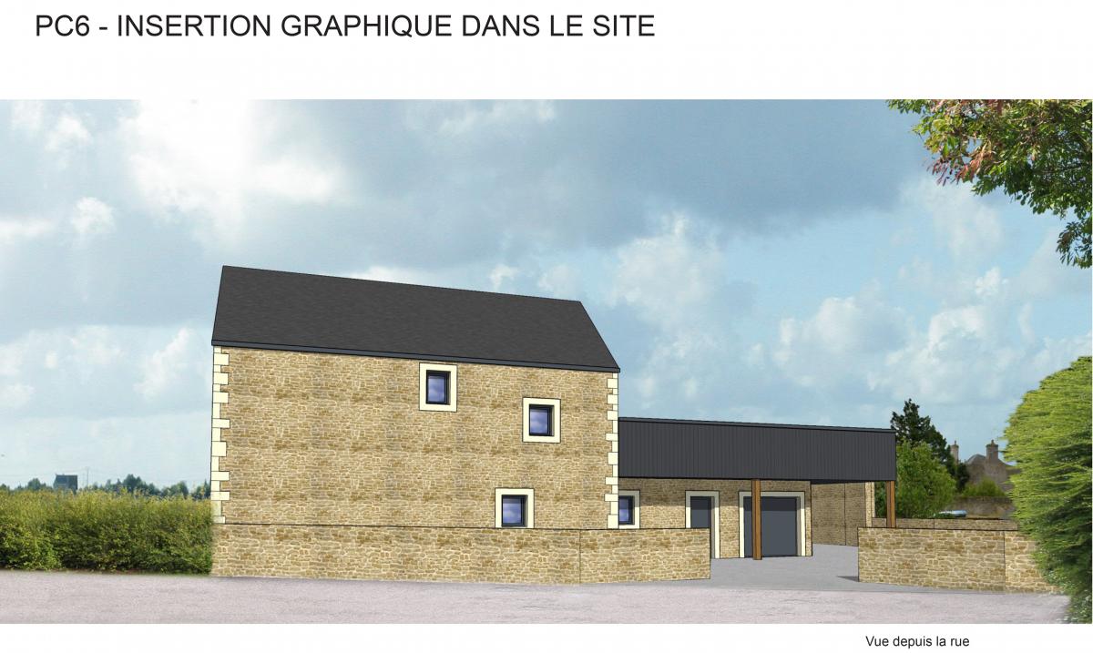 Vue depuis le domaine public pour l'intégration paysagère
