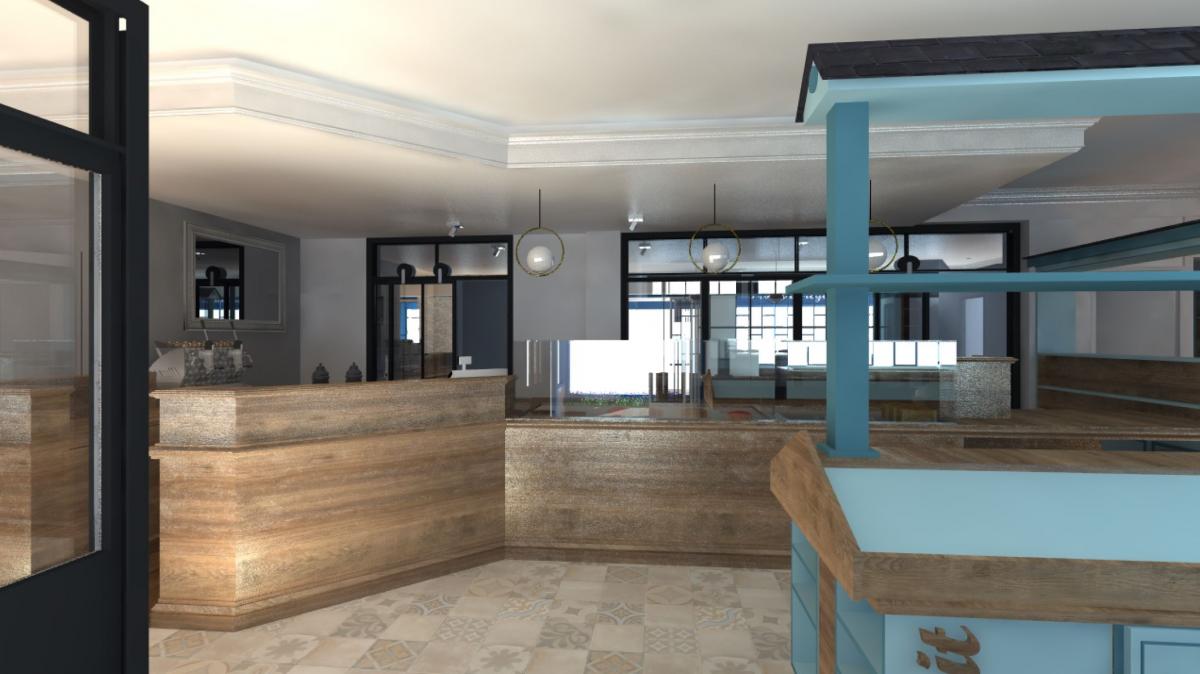 Vue 3D - Biscuiterie Asnelles - Vue d'entrée