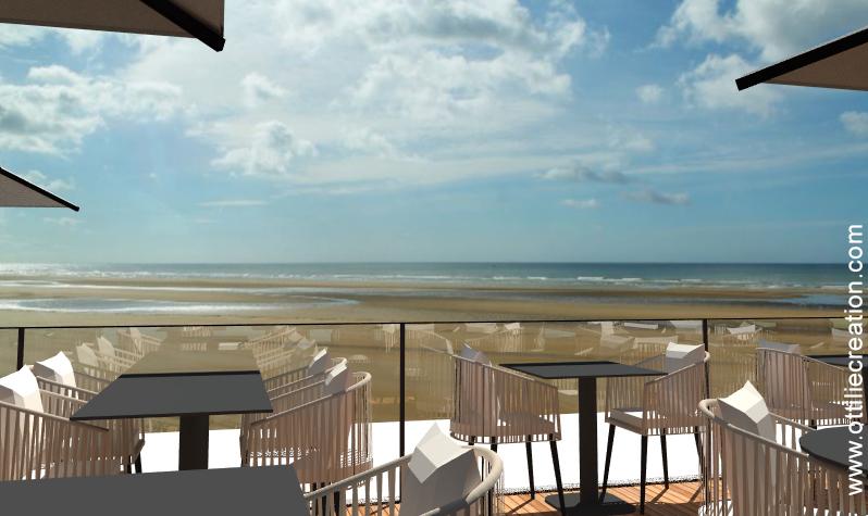 Etude décorative d'un restaurant sur la côte de nacre