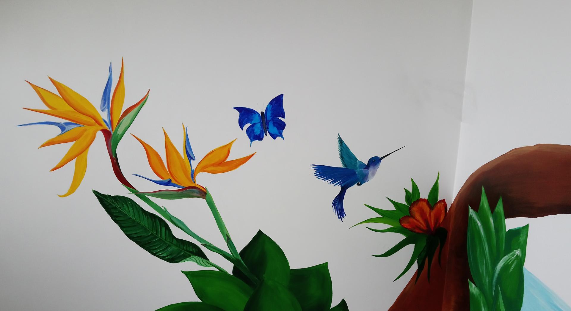 Réalisation d'une fresque savane